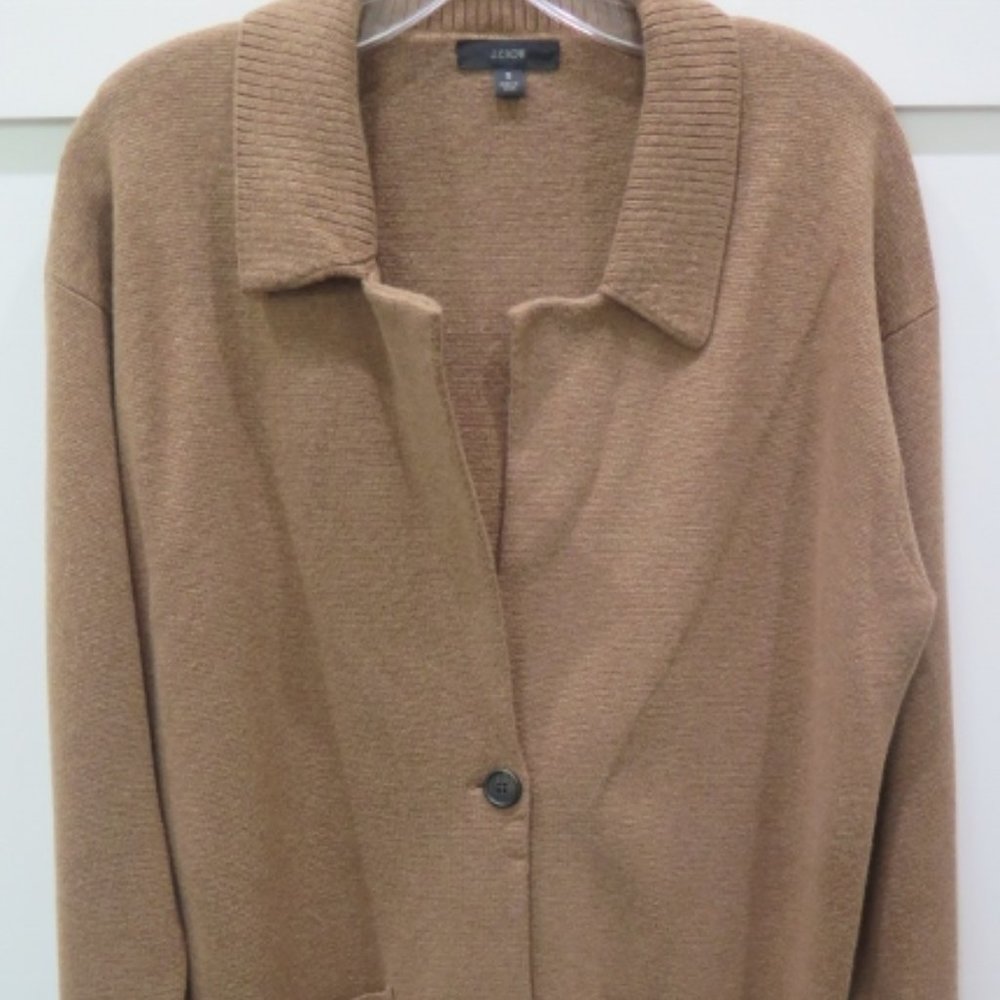 J.Crew Collared sweater-jacket Size Small Camel Brown